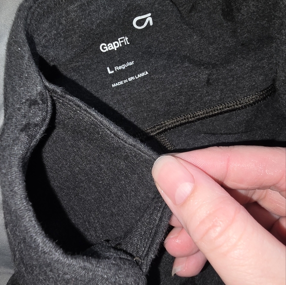 GapFit: Women's-Lrg, Gray, EUC, High Waisted Full Length Leggings, Ruched ankles - Picture 4 of 16